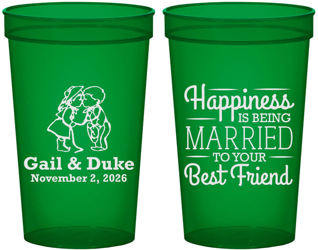 Custom Wedding 22 oz Translucent Cups - Best Friend | 499