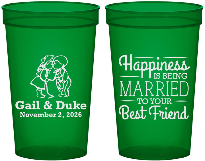 Custom Wedding 22 oz Translucent Cups - Best Friend | 499