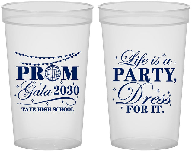 Custom Prom 22 oz Translucent Cups - Lifes A Party | 50002