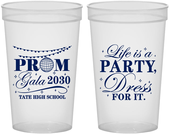 Custom Prom 22 oz Translucent Cups - Lifes A Party | 50002