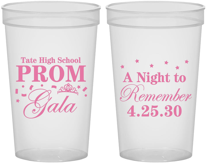 Custom Prom 22 oz Translucent Cups - A Night To Remember | 50003