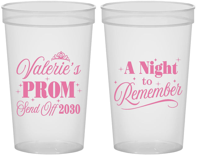 Custom Prom 22 oz Translucent Cups - Send Off | 50006