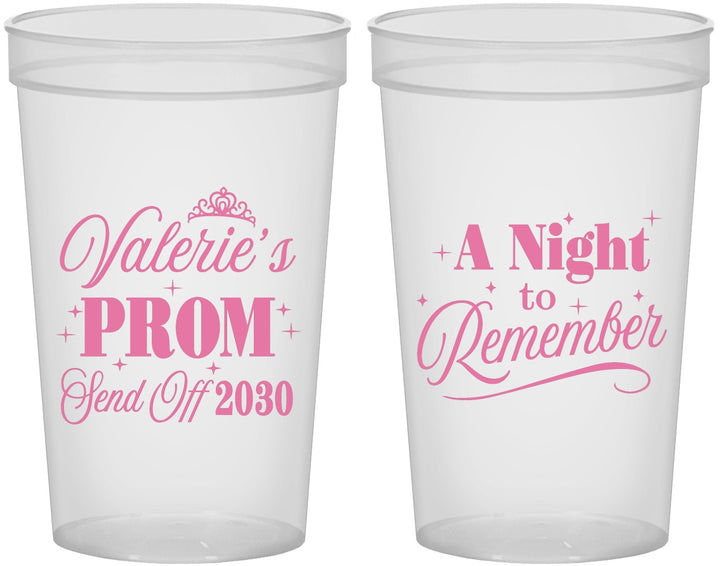 Custom Prom 22 oz Translucent Cups - Send Off | 50006