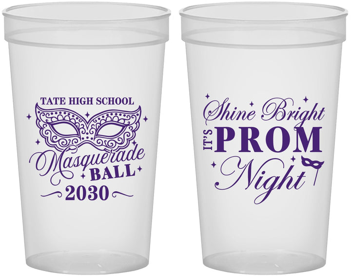 Custom Prom 22 oz Translucent Cups - Masquerade Ball | 50010