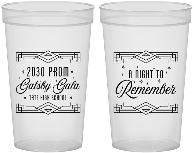 Custom Prom 22 oz Translucent Cups - Gatsby Gala | 50012