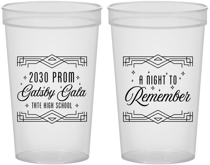Custom Prom 22 oz Translucent Cups - Gatsby Gala | 50012
