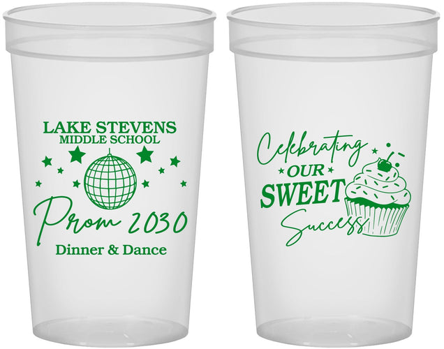 Custom Prom 22 oz Translucent Cups - Middle School Dance | 50014