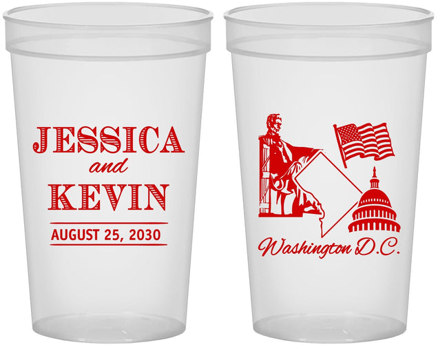 Custom Wedding 22 oz Translucent Cups - Washington Dc | 501