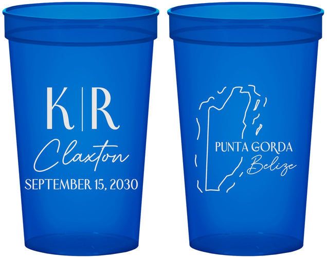 Custom Wedding 22 oz Translucent Cups - Belize | 510