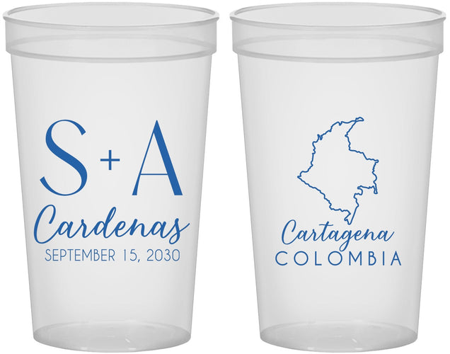Custom Wedding 22 oz Translucent Cups - Colombia | 516