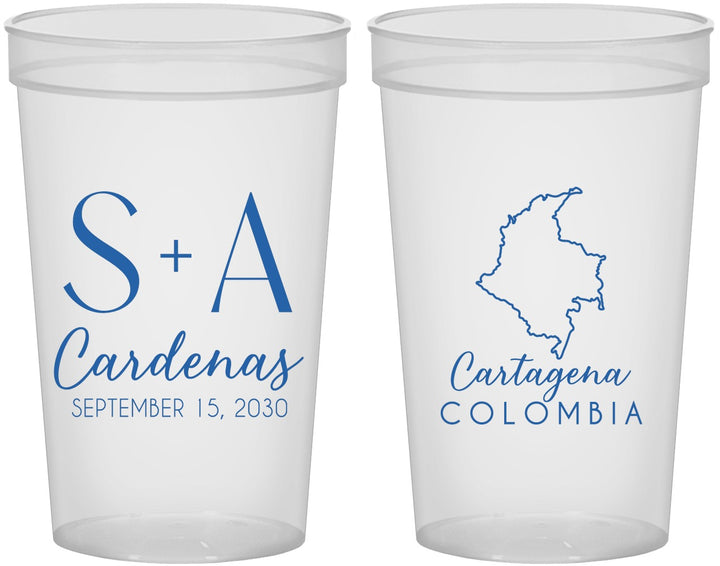 Custom Wedding 22 oz Translucent Cups - Colombia | 516