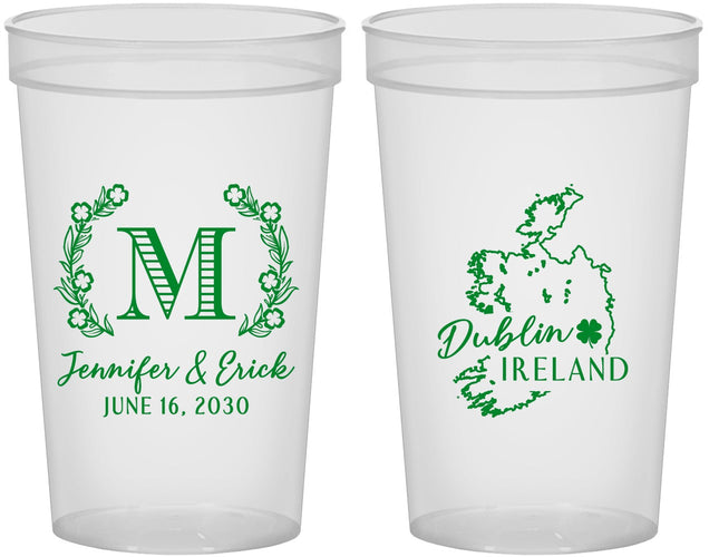 Custom Wedding 22 oz Translucent Cups - Ireland | 528