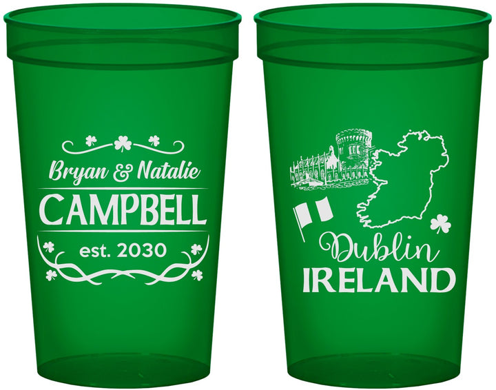 Custom Wedding 22 oz Translucent Cups - Ireland | 529