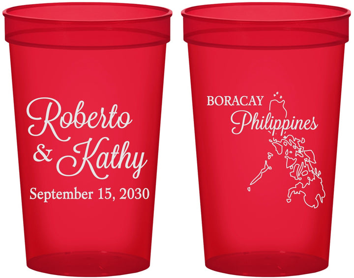 Custom Wedding 22 oz Translucent Cups - Philippines | 536