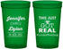 Custom Wedding 22 oz Translucent Cups - Just Got Real | 557