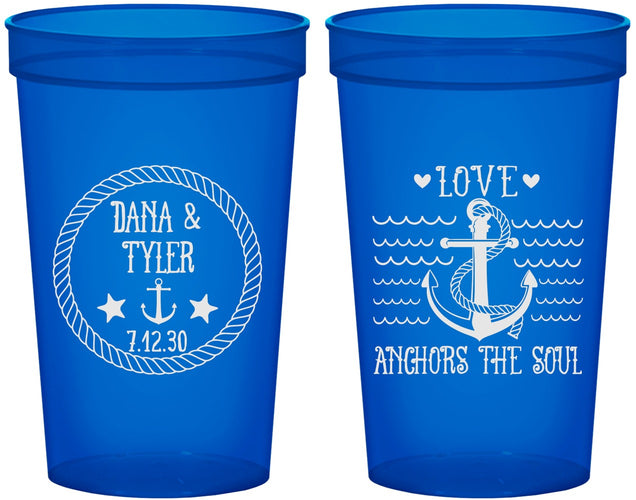 Custom Wedding 22 oz Translucent Cups - Anchor The Soul | 558