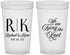 Custom Wedding 22 oz Translucent Cups - Monogram Tying Knot | 559