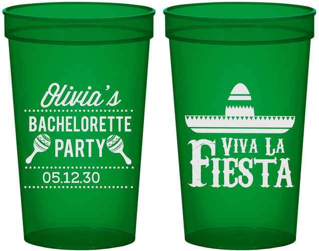 Custom Bachelorette 22 oz Translucent Cups - Viva La Fiesta | 60001
