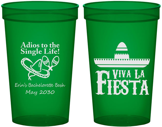 Custom Bachelorette 22 oz Translucent Cups - Viva La Fiesta | 60005