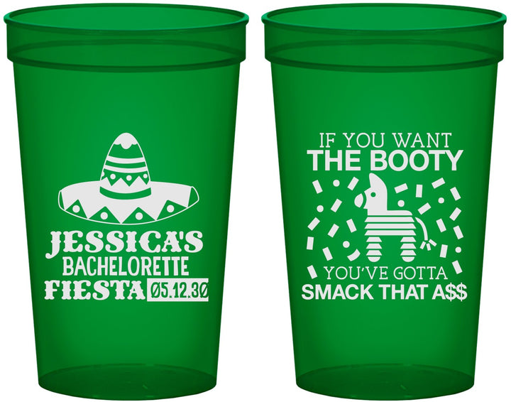 Custom Bachelorette 22 oz Translucent Cups - Mexico Fiesta | 60006