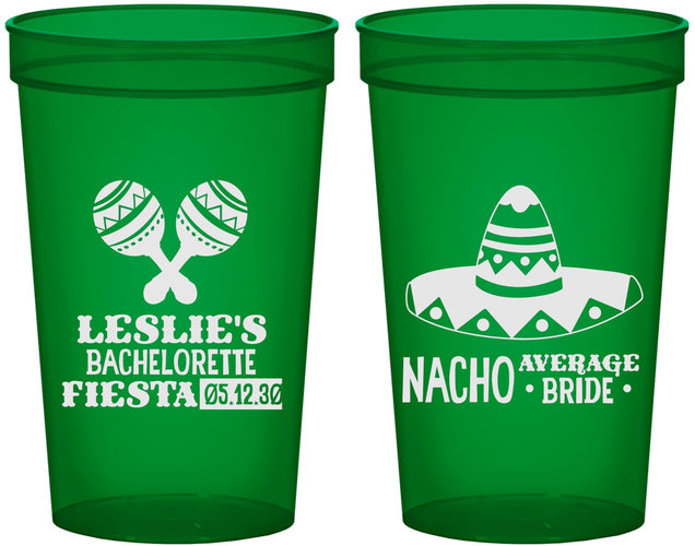 Custom Bachelorette 22 oz Translucent Cups - Nacho Average Bride | 60007