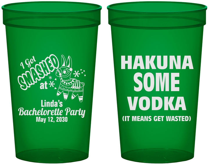 Custom Bachelorette 22 oz Translucent Cups - Mexico Fiesta | 60008