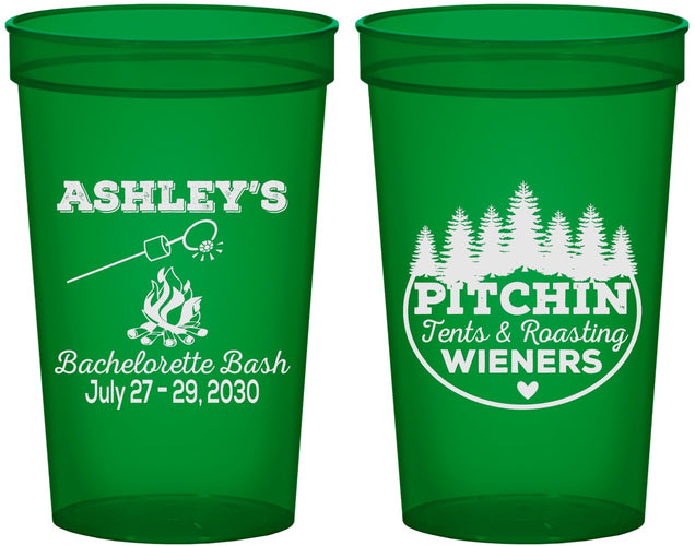 Custom Bachelorette 22 oz Translucent Cups - Camping | 60018