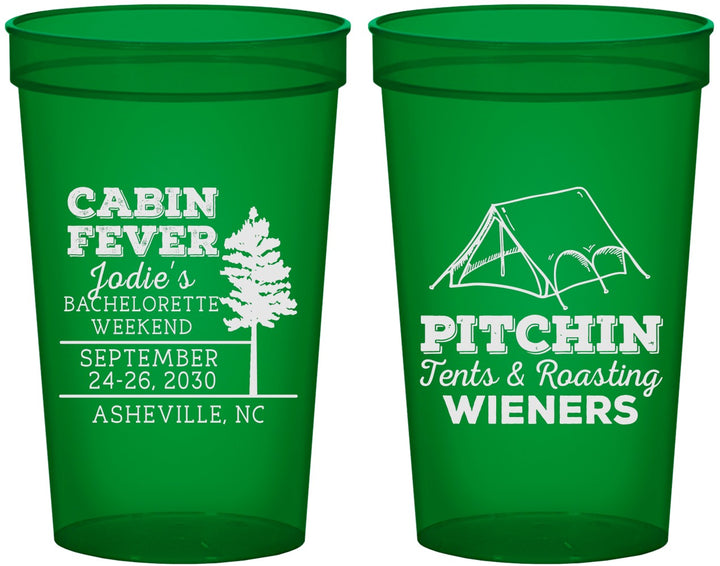 Custom Bachelorette 22 oz Translucent Cups - Camping | 60019