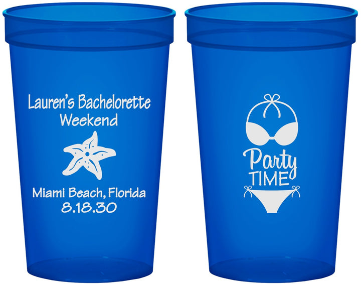 Custom Bachelorette 22 oz Translucent Cups - Bikini | 60027