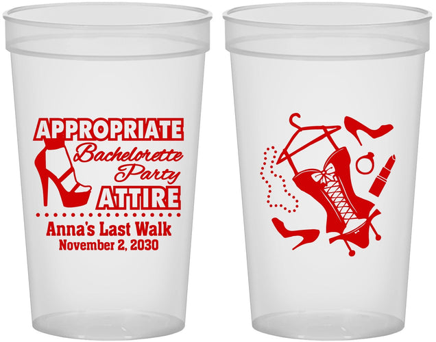 Custom Bachelorette 22 oz Translucent Cups - Last Walk | 60032