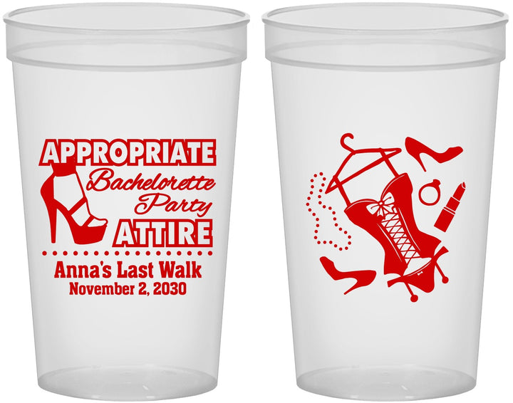 Custom Bachelorette 22 oz Translucent Cups - Last Walk | 60032
