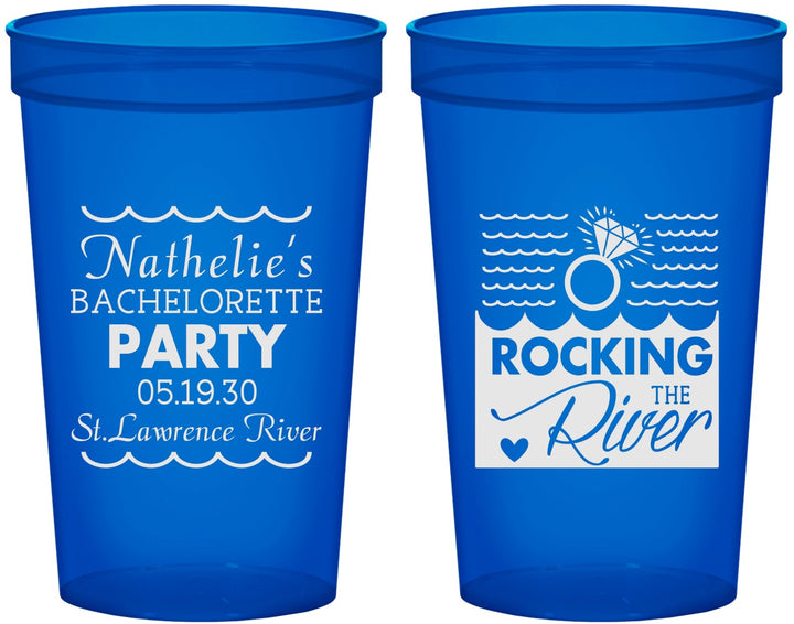 Custom Bachelorette 22 oz Translucent Cups - Rocking The River | 60033
