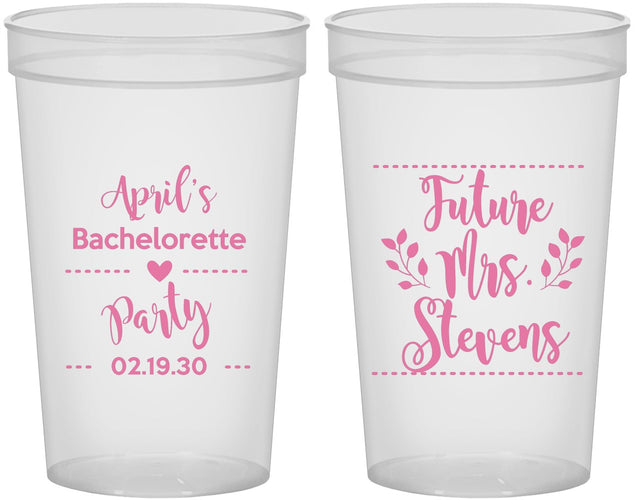 Custom Bachelorette 22 oz Translucent Cups - Future Mrs | 60037