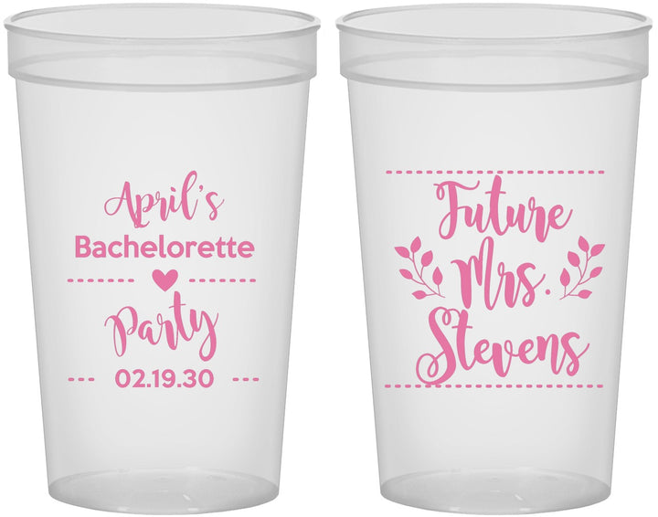 Custom Bachelorette 22 oz Translucent Cups - Future Mrs | 60037