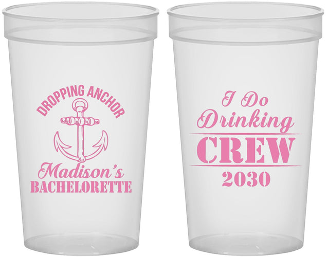 Custom Bachelorette 22 oz Translucent Cups - I Do Drinking Team | 60038
