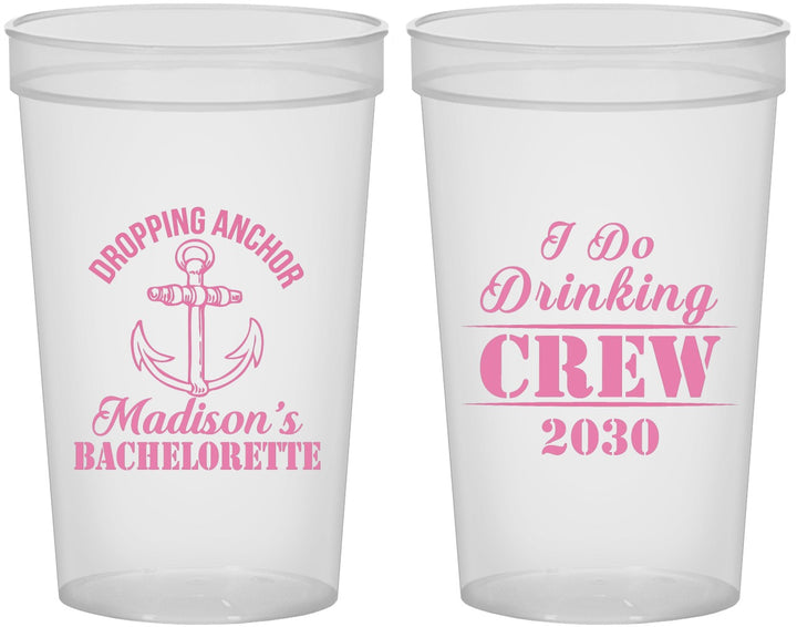 Custom Bachelorette 22 oz Translucent Cups - I Do Drinking Team | 60038