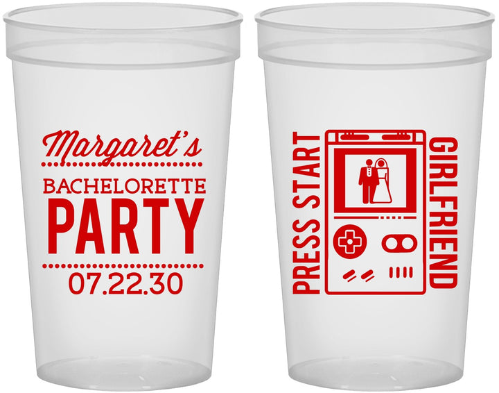 Custom Bachelorette 22 oz Translucent Cups - Video Games | 60039