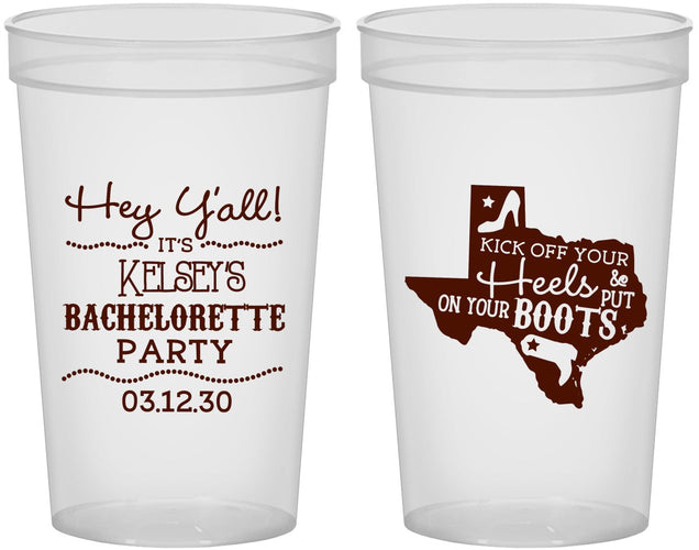 Custom Bachelorette 22 oz Translucent Cups - Texas Cowgirl | 60041