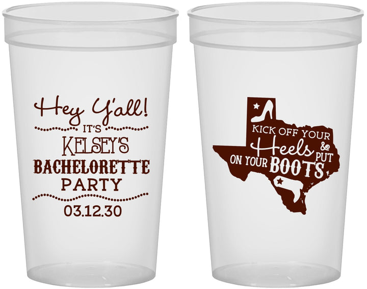 Custom Bachelorette 22 oz Translucent Cups - Texas Cowgirl | 60041