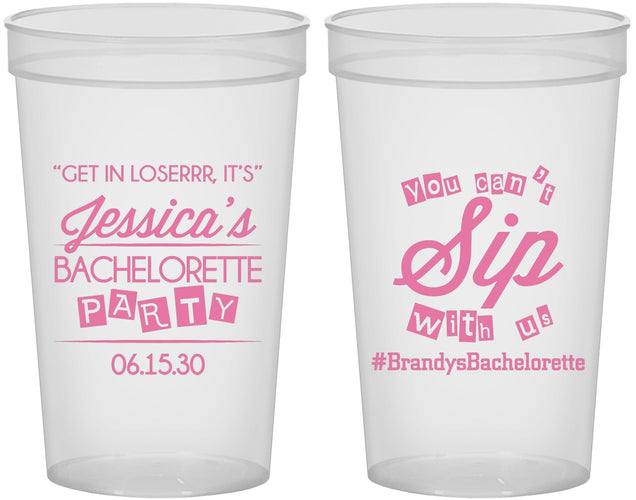 Custom Bachelorette 22 oz Translucent Cups - Cant Sip With Us | 60050
