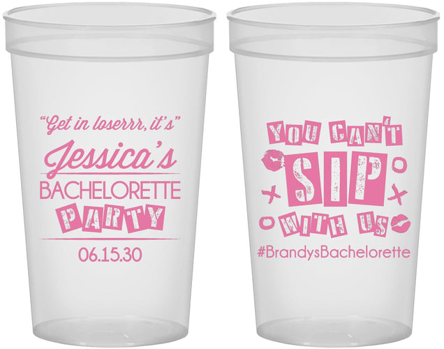 Custom Bachelorette 22 oz Translucent Cups - Cant Sip With Us | 60051