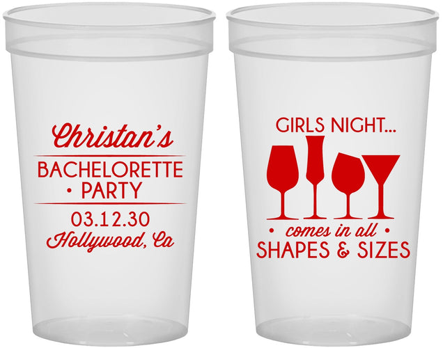Custom Bachelorette 22 oz Translucent Cups - Girls Night | 60054