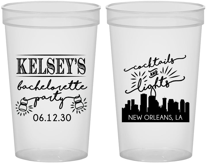 Custom Bachelorette 22 oz Translucent Cups - New Orleans | 60066