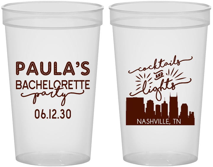 Custom Bachelorette 22 oz Translucent Cups - Nashville | 60068