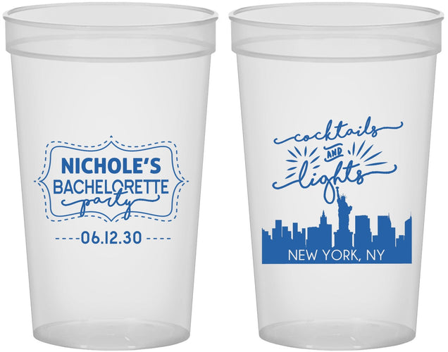 Custom Bachelorette 22 oz Translucent Cups - New York | 60069