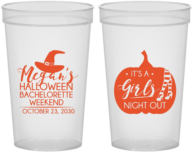 Custom Bachelorette 22 oz Translucent Cups - Halloween Girls Night Out | 60077