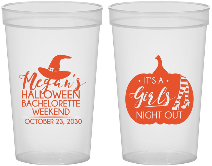 Custom Bachelorette 22 oz Translucent Cups - Halloween Girls Night Out | 60077