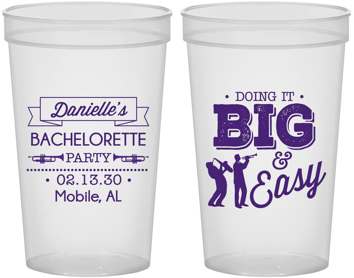 Custom Bachelorette 22 oz Translucent Cups - New Orleans | 60084