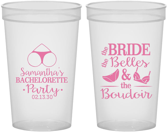 Custom Bachelorette 22 oz Translucent Cups - Brides Bells Boudoir | 60085