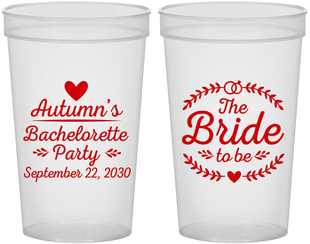 Custom Bachelorette 22 oz Translucent Cups - Bride To Be | 60088
